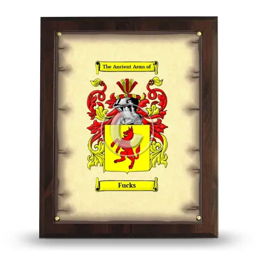 Fucks Coat of Arms Plaque