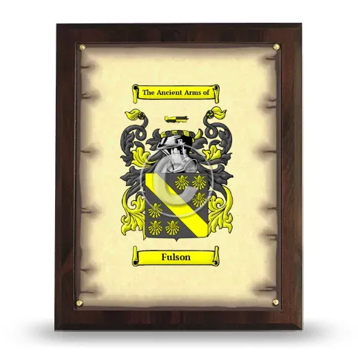 Fulson Coat of Arms Plaque