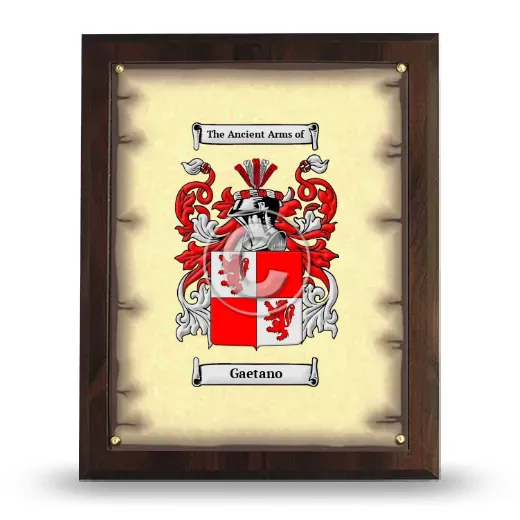 Gaetano Coat of Arms Plaque