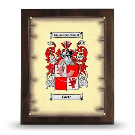 Gaete Coat of Arms Plaque