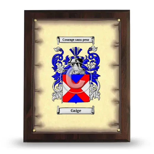 Gaige Coat of Arms Plaque
