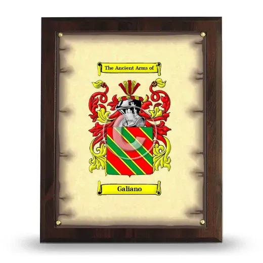 Galiano Coat of Arms Plaque
