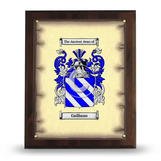 Galliano Coat of Arms Plaque