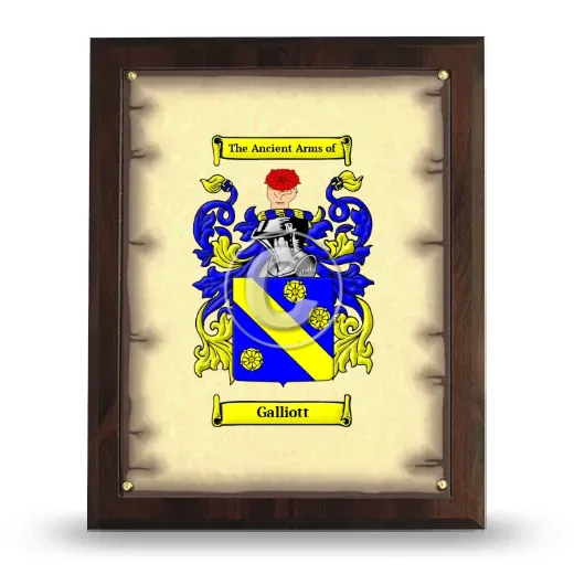 Galliott Coat of Arms Plaque