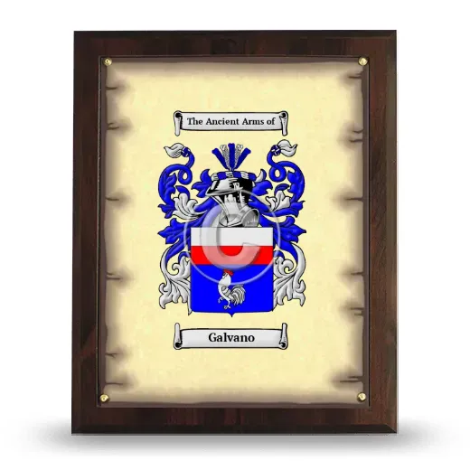 Galvano Coat of Arms Plaque