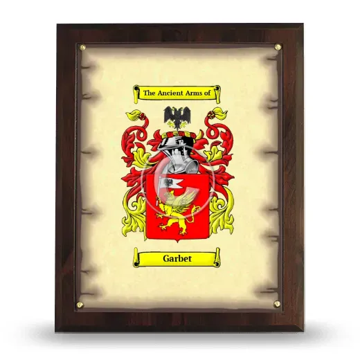 Garbet Coat of Arms Plaque