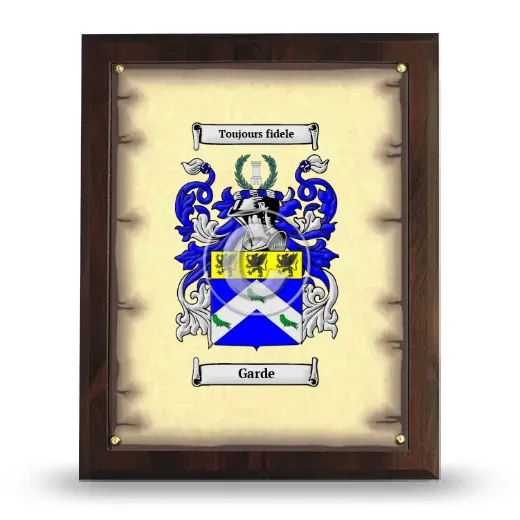 Garde Coat of Arms Plaque