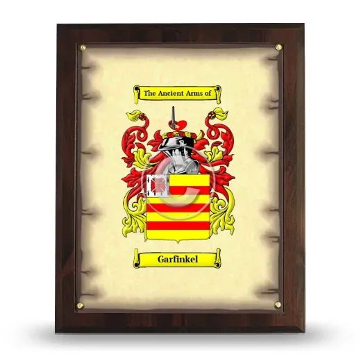 Garfinkel Coat of Arms Plaque