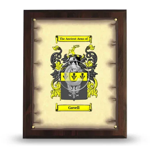 Gavell Coat of Arms Plaque