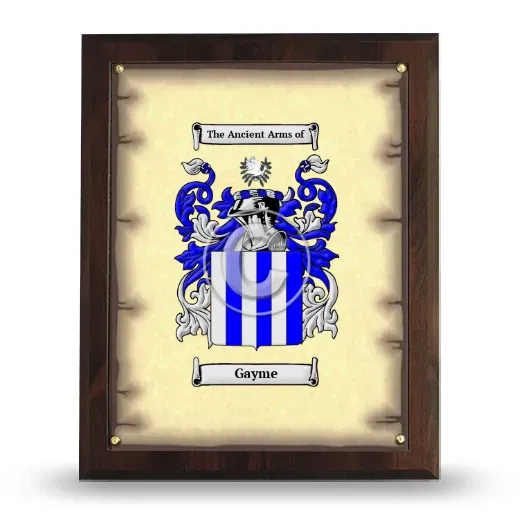 Gayme Coat of Arms Plaque