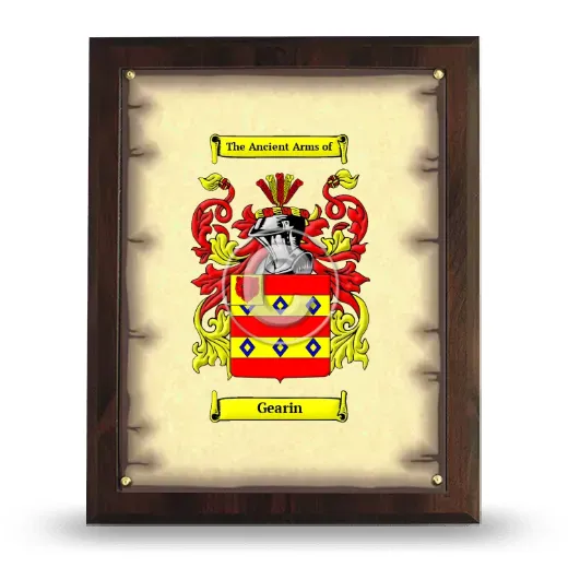 Gearin Coat of Arms Plaque
