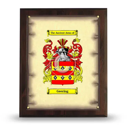 Geering Coat of Arms Plaque