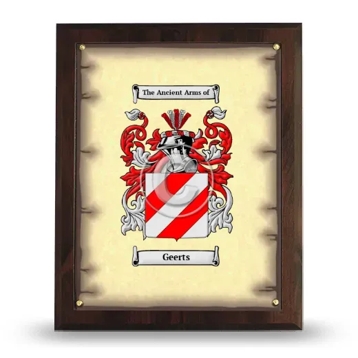 Geerts Coat of Arms Plaque