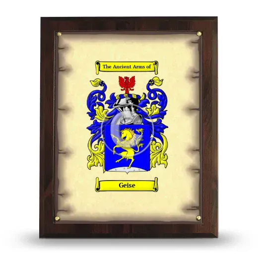 Geise Coat of Arms Plaque