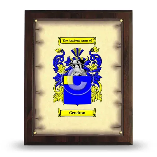 Gendron Coat of Arms Plaque