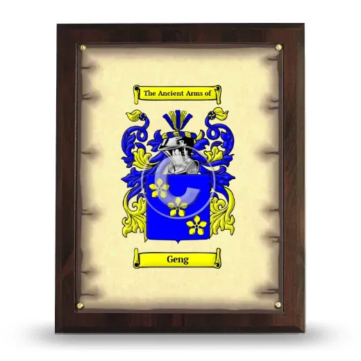 Geng Coat of Arms Plaque