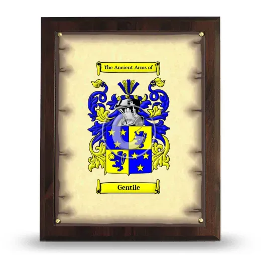 Gentile Coat of Arms Plaque