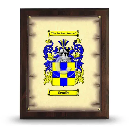 Gentily Coat of Arms Plaque