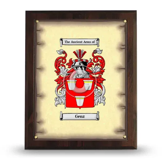 Genz Coat of Arms Plaque