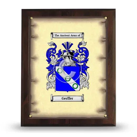 Gerffer Coat of Arms Plaque