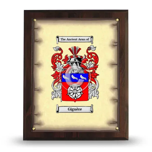 Giguère Coat of Arms Plaque
