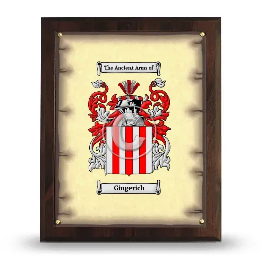 Gingerich Coat of Arms Plaque