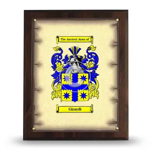 Girardi Coat of Arms Plaque
