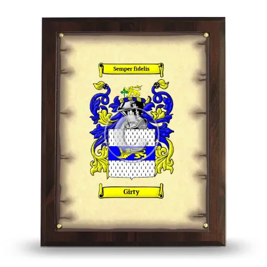 Girty Coat of Arms Plaque