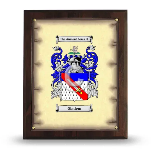Gladem Coat of Arms Plaque