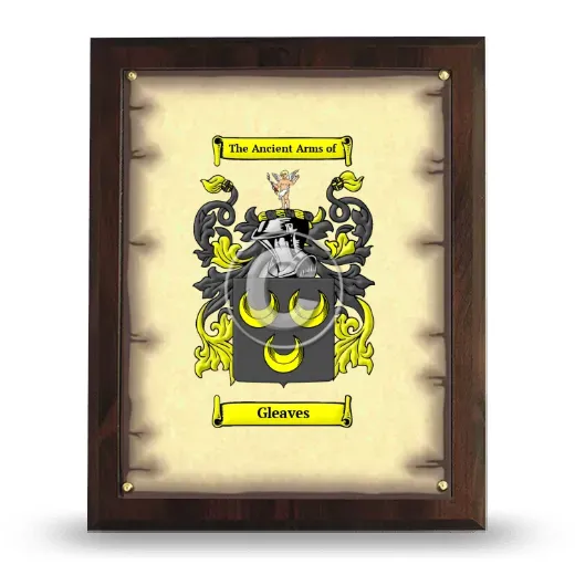 Gleaves Coat of Arms Plaque