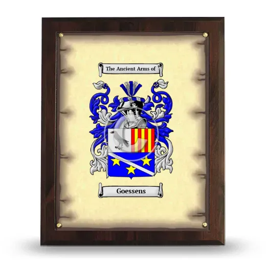 Goessens Coat of Arms Plaque