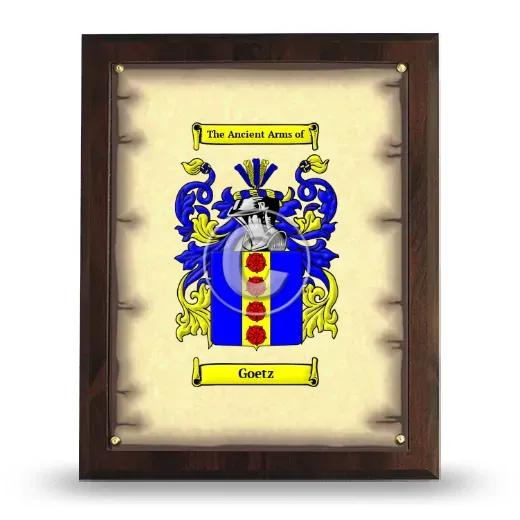 Goetz Coat of Arms Plaque