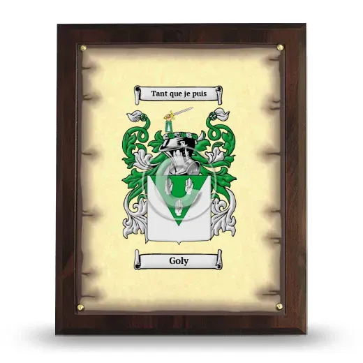 Goly Coat of Arms Plaque
