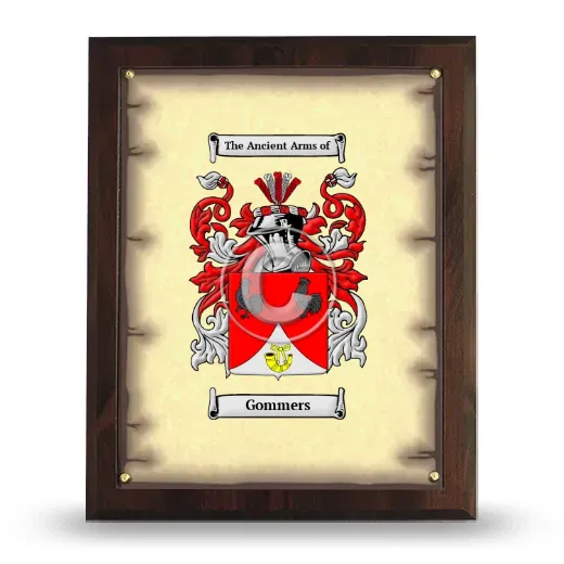 Gommers Coat of Arms Plaque