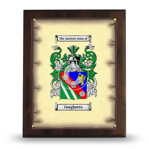 Gorghetto Coat of Arms Plaque