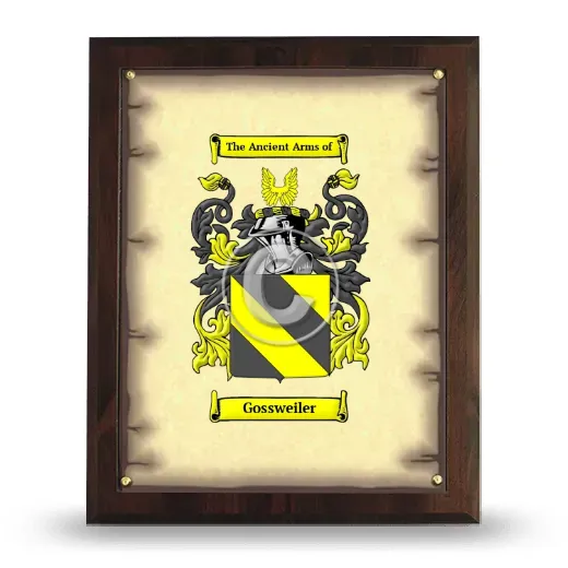 Gossweiler Coat of Arms Plaque