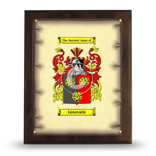 Greatorix Coat of Arms Plaque