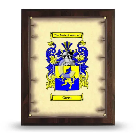 Greca Coat of Arms Plaque