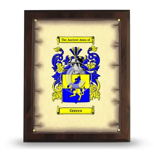 Grecco Coat of Arms Plaque