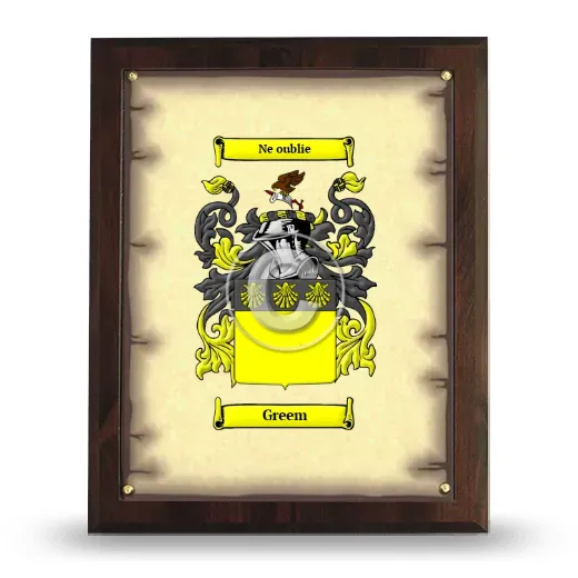 Greem Coat of Arms Plaque