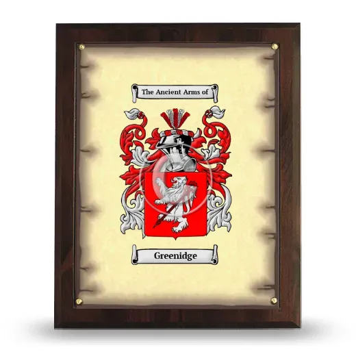 Greenidge Coat of Arms Plaque