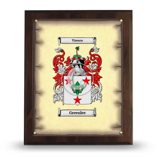 Greenlee Coat of Arms Plaque