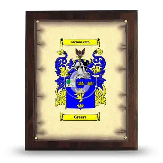 Greers Coat of Arms Plaque
