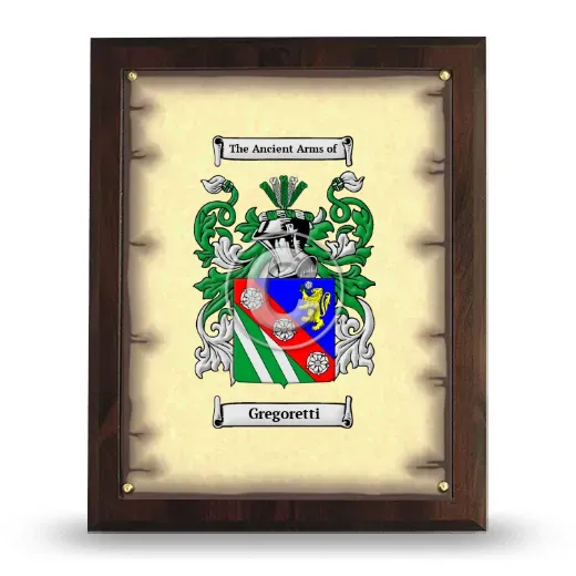 Gregoretti Coat of Arms Plaque