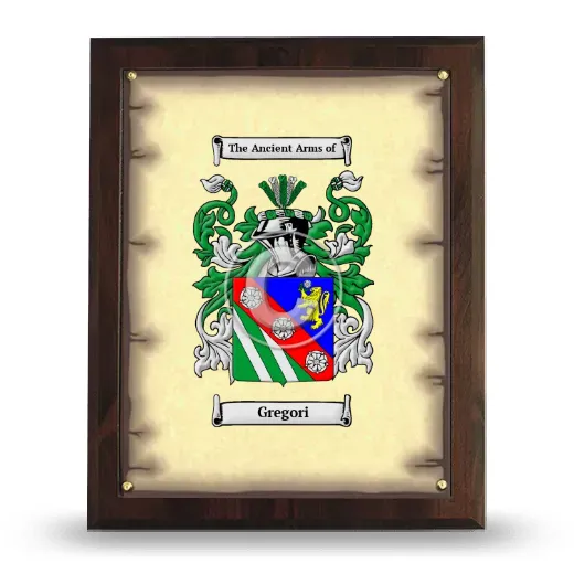 Gregori Coat of Arms Plaque
