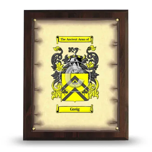 Greig Coat of Arms Plaque