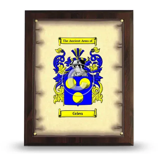 Grien Coat of Arms Plaque