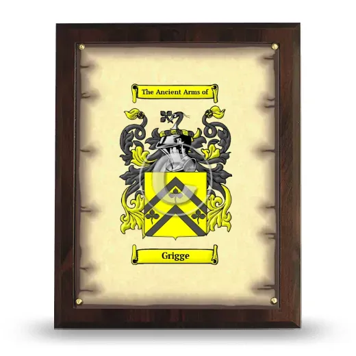 Grigge Coat of Arms Plaque