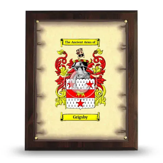 Grigsby Coat of Arms Plaque