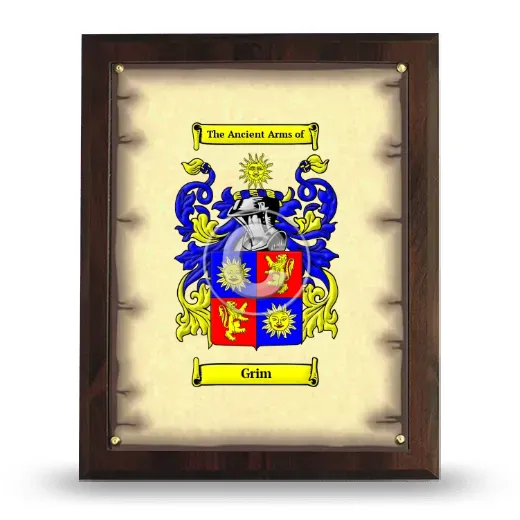 Grim Coat of Arms Plaque